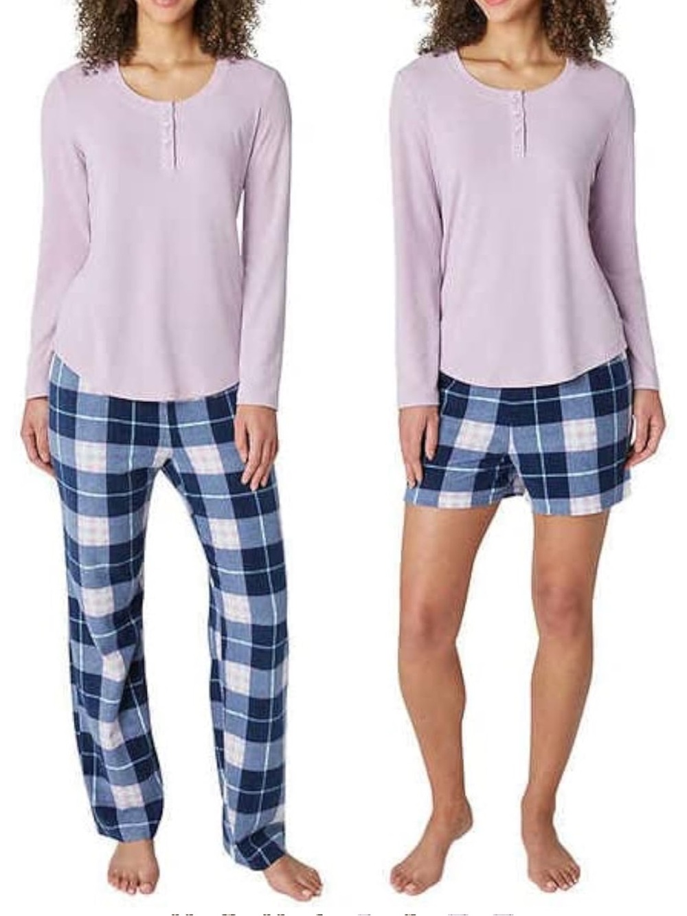 Eddie Bauer Women's 3-Piece Waffle Knit Pajama Set (Purple, X-Large)